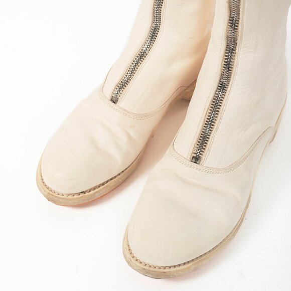 Guidi 310 White Front-Zip Calf-Length Army Boots - Picture 6 of 9